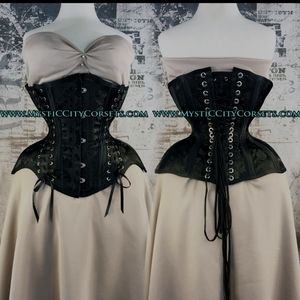 Mystic City 16-C Black Rose Satin Corset